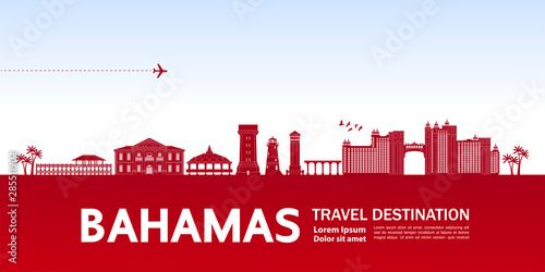 Bahamas travel destination grand vector illustration.