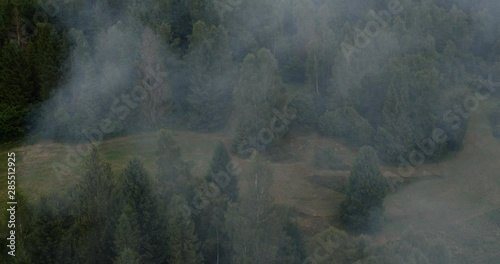 aerial shoot of the Bieszczady mountains in Poland