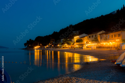 Fototapeta Naklejka Na Ścianę i Meble -  Night at Moscenisca Draga beach in Croatia
