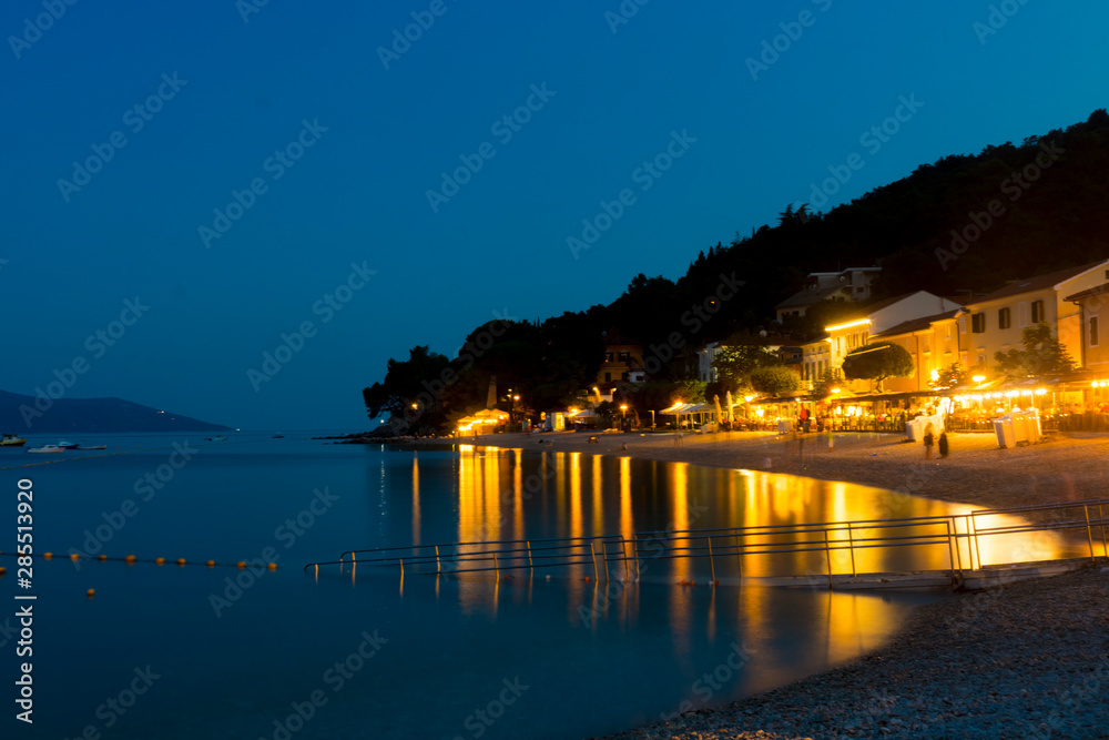 Night at Moscenisca Draga beach in Croatia Night at Moscenisca Draga beach in Croatia