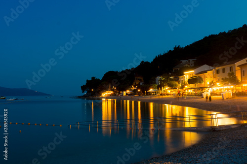 Fototapeta Naklejka Na Ścianę i Meble -  Night at Moscenisca Draga beach in Croatia
