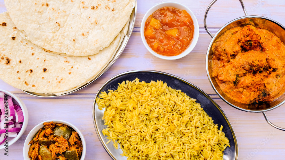 Indian Style Kofta Curry With Pilau Rice
