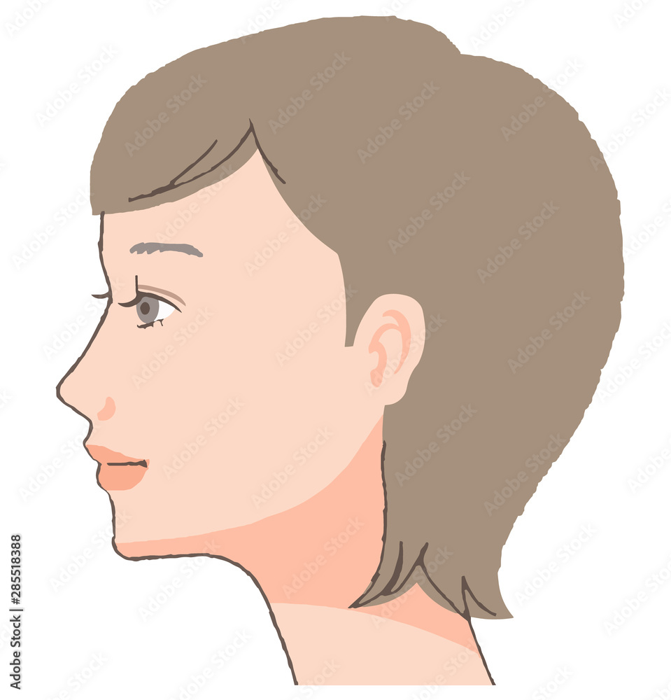 横顔の女性 横顔の女性