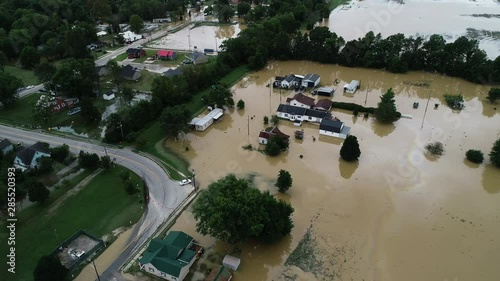 Homes in Owingsville flooded, aerial