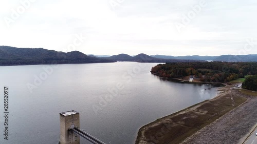 Wallpaper Mural Cave Run Lake dam, wide aerial Torontodigital.ca