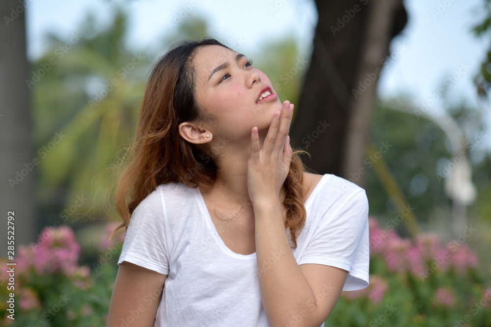 Contemplative Youthful Filipina Female Woman Contemplative Youthful Filipina Female Woman