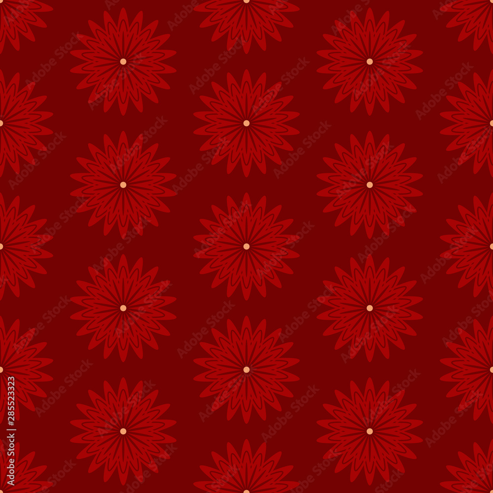 Abstract floral pattern. Сhrysanthemum flowers on red background. Autumn season Abstract floral pattern. Сhrysanthemum flowers on red background. Autumn season