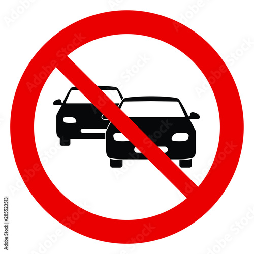  No car vector. Not allow car sign. The red circle prohibiting sing 