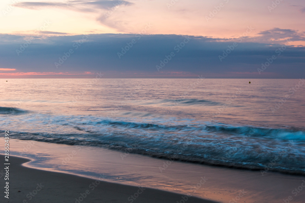 Fototapeta premium Landscape photo of the beach of Port Ginesta in Barcelona.