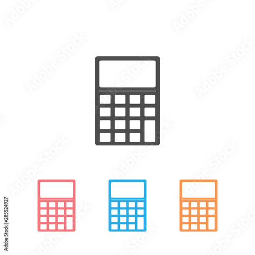 Calculator Silhouette Business Set Icon Vector