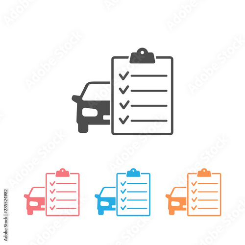 Car maintenance list vector set icon isolated