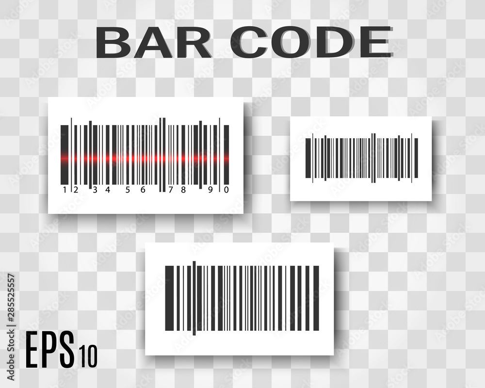 A set of bar codes. Bar code product.