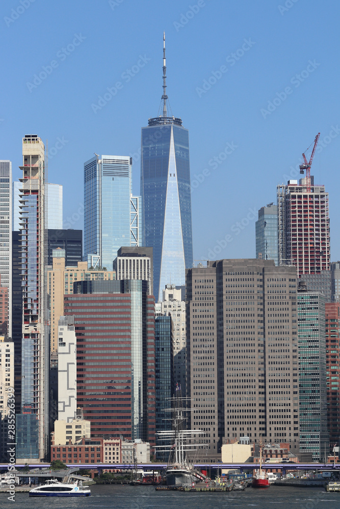 Manhattan skyline including One World Trade Center, also known as the Freedom Tower. More than 800 languages are spoken in New York City IV