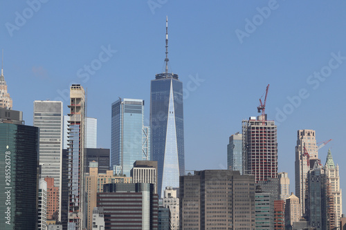Manhattan skyline including One World Trade Center  also known as the Freedom Tower. More than 800 languages are spoken in New York City III