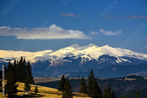 Calimani mountains covered with snow