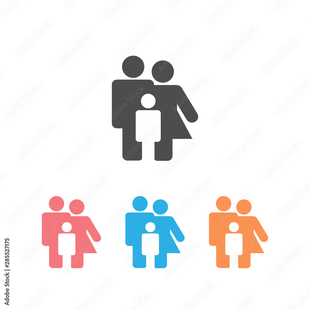 Family Icon Set Vector. design illustration isolated