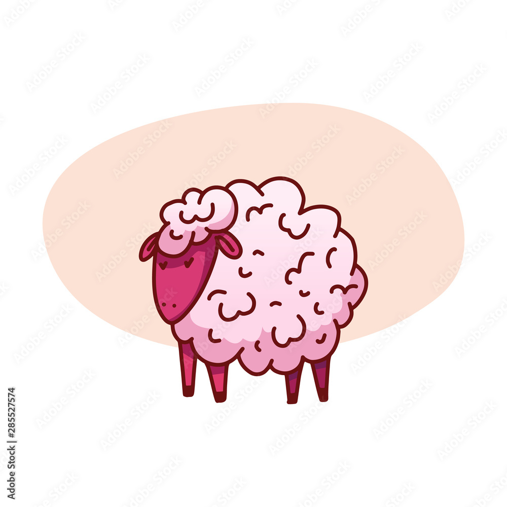 Sheep vector illustration. The concept of trying to sleep, counting the sheep, insomnia, sleep disorders, baby sleep. Vector. Sheep vector illustration. The concept of trying to sleep, counting the sheep, insomnia, sleep disorders, baby sleep. Vector.