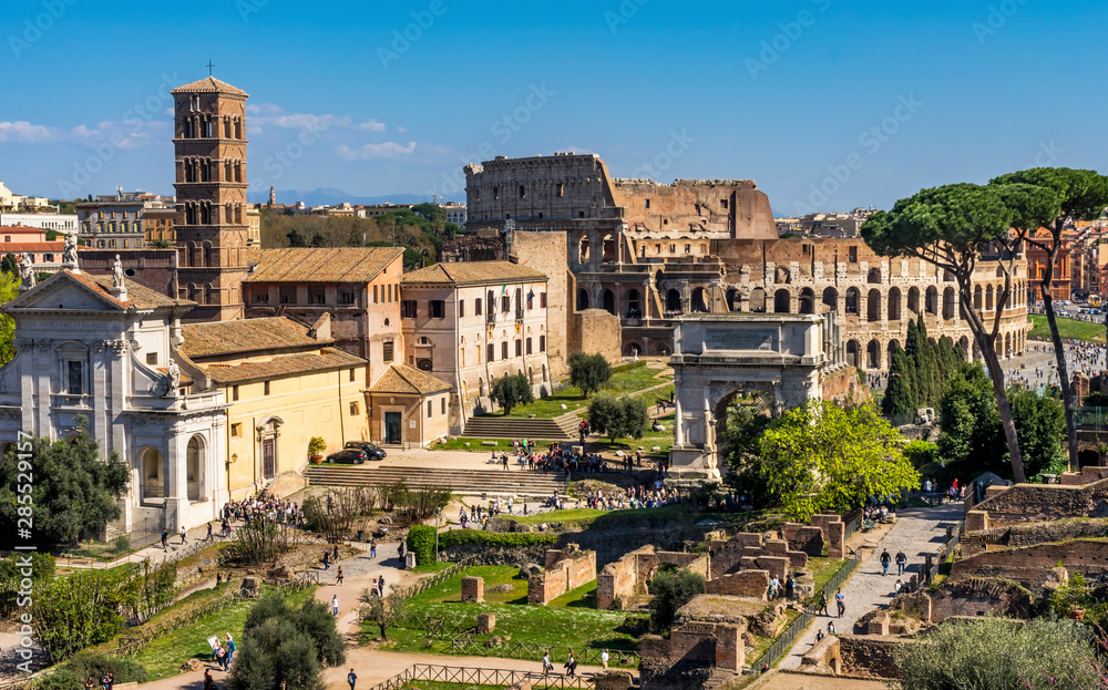 Ancient Forum Titus Arch Roman Colosseum Rome Italy