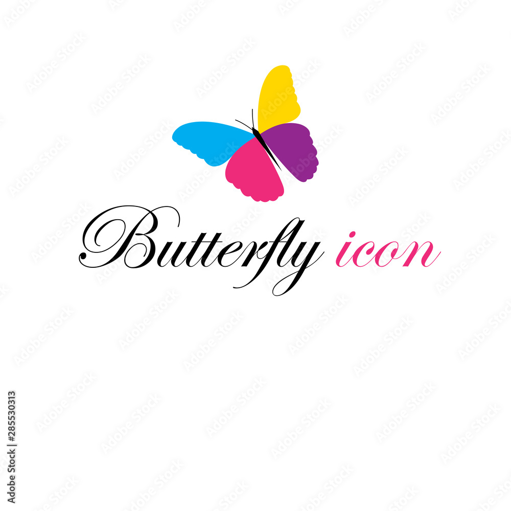 Obraz premium Vector Graphics Icon beautiful multicolored Butterfly
