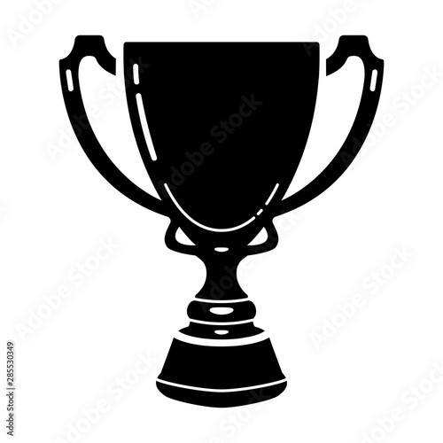 Gaming cup glyph icon. Esports winner cup. Silhouette symbol. Vector isolated illustration