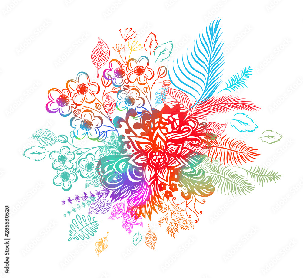 Colorful floral abstraction. Vector illustration