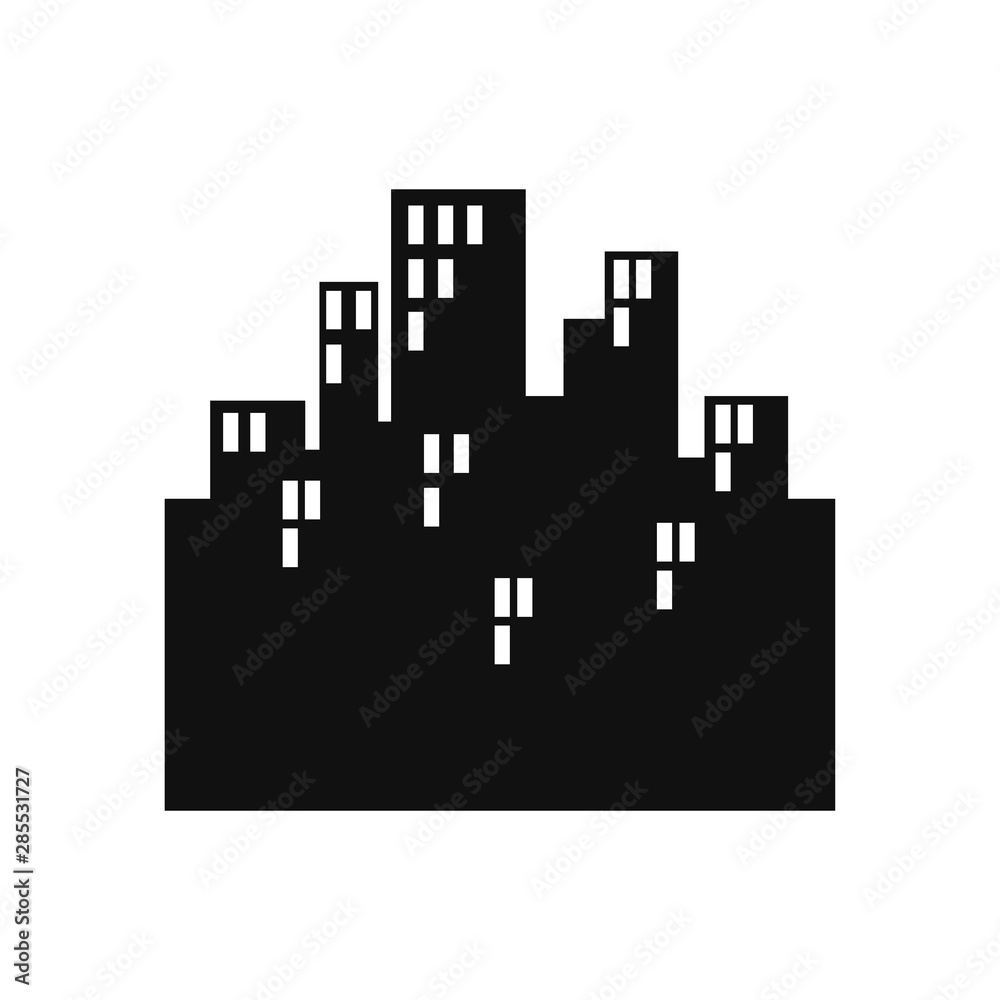 Buildings vector icon in modern design style for web site and mobile app