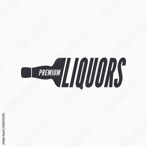 Liquor bottle glass logo on white background