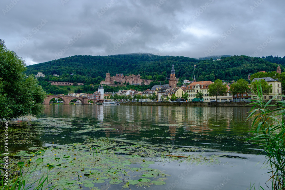 View of the beautiful medieval city of Heidelberg and river Neckar, Germany