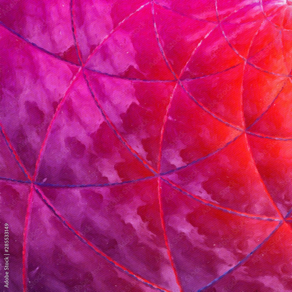 Fototapeta premium Abstract painting, Wall art, Canvas print, Oil paint, Modern drawing, Textured brushstrokes, Contemporary impressionism style, Warm fancy colors, Psychedelic design pattern, surreal fine art