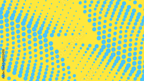 Blue and yellow retro comic pop art background with dots, cartoon halftone background vector illustration eps10