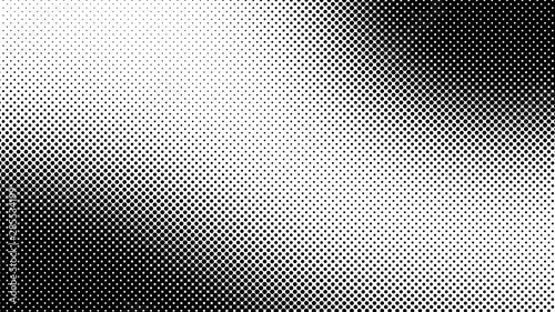 Black and white retro comic pop art background with halftone dots design, vector illustration template