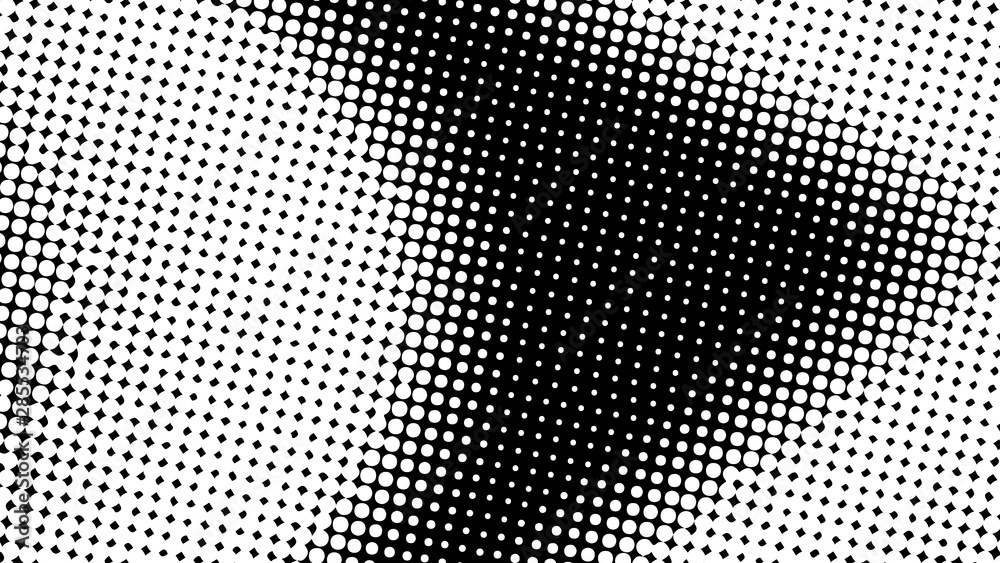 Black white retro comic pop art background with haftone dots design. Vector clear template for banner or comic book design, etc