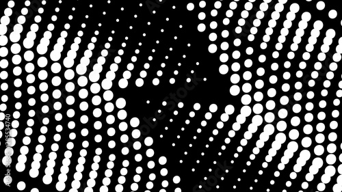 Black white retro pop art background with halftone dots