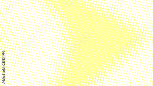 Pale yellow pop art background with dots design, abstract vector illustration in retro comics style