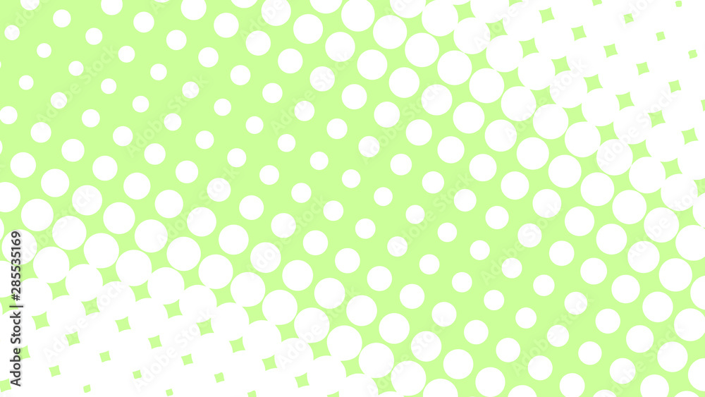 Pale green pop art background in vitange comic style with halftone dots, vector illustration template for your design
