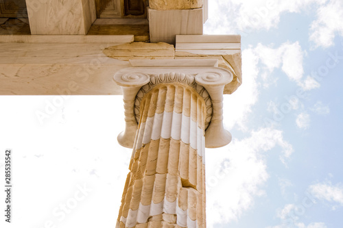 Column detail at the Acropolis, Athens, Greece