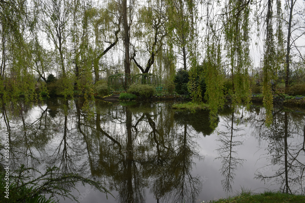 Obraz premium Landscape of reflection in Giverny, France