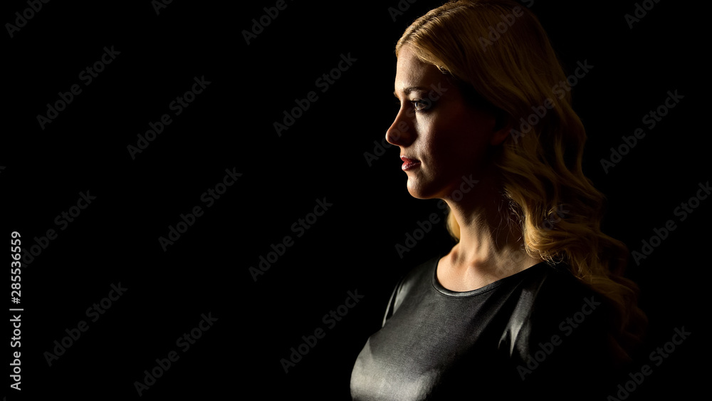Strong female decisively looking forward, achieving goals and aims concept Strong female decisively looking forward, achieving goals and aims concept