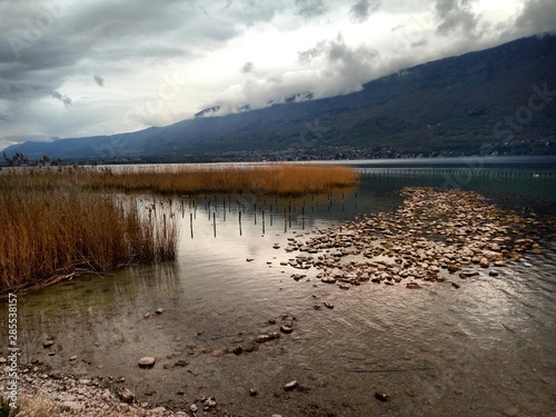 landscape with lake and mountains