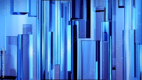 Blue cylindrical shapes, animated background