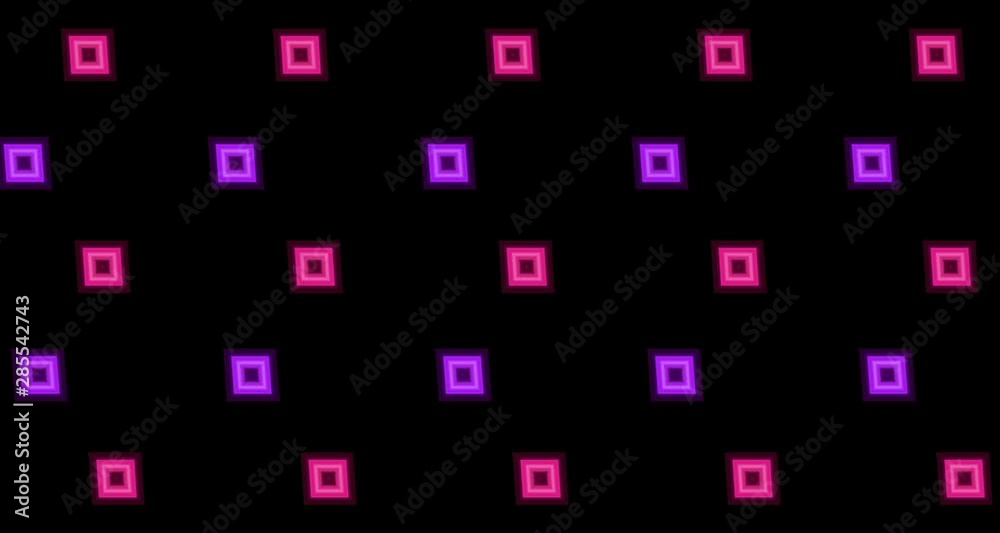 Moving neon squares, animation Moving neon squares, animation
