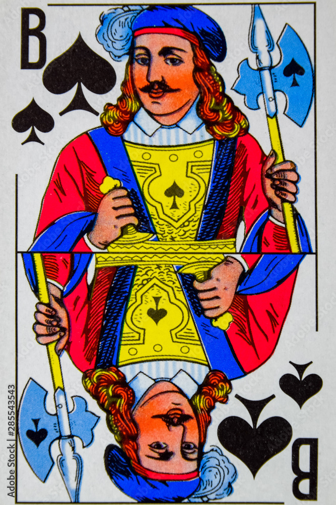 Obraz premium Card Jack of Spades, suit of spades.
