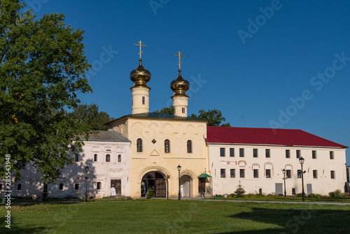 Holy gates and Kelar cells in the Tikhvin Assumption (Assumption) monastery. Tikhvin, Russia