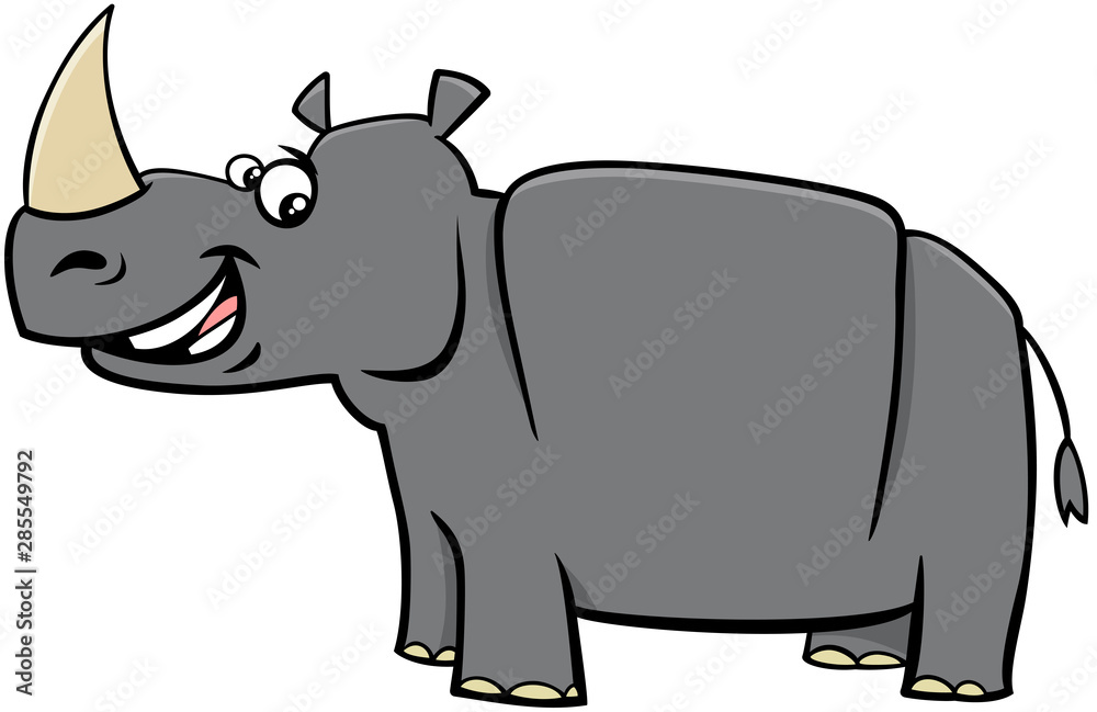 Obraz premium happy rhinoceros cartoon animal character