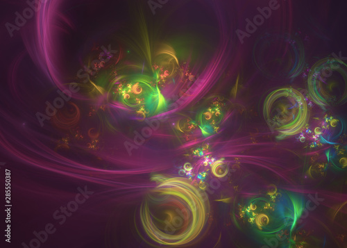 3D rendering abstract fractal light background.