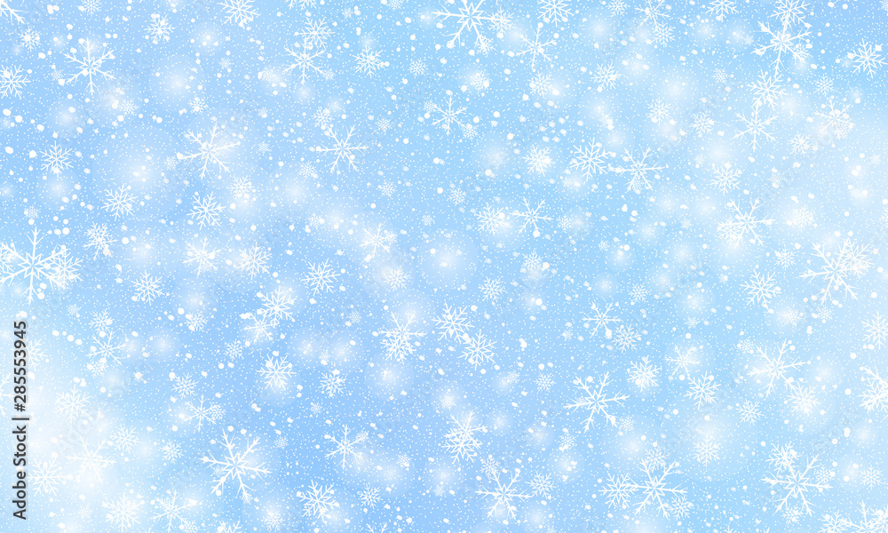 Falling snow background. Vector illustration