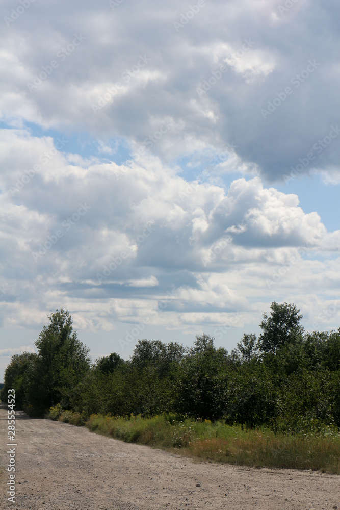 rural road and blue sky