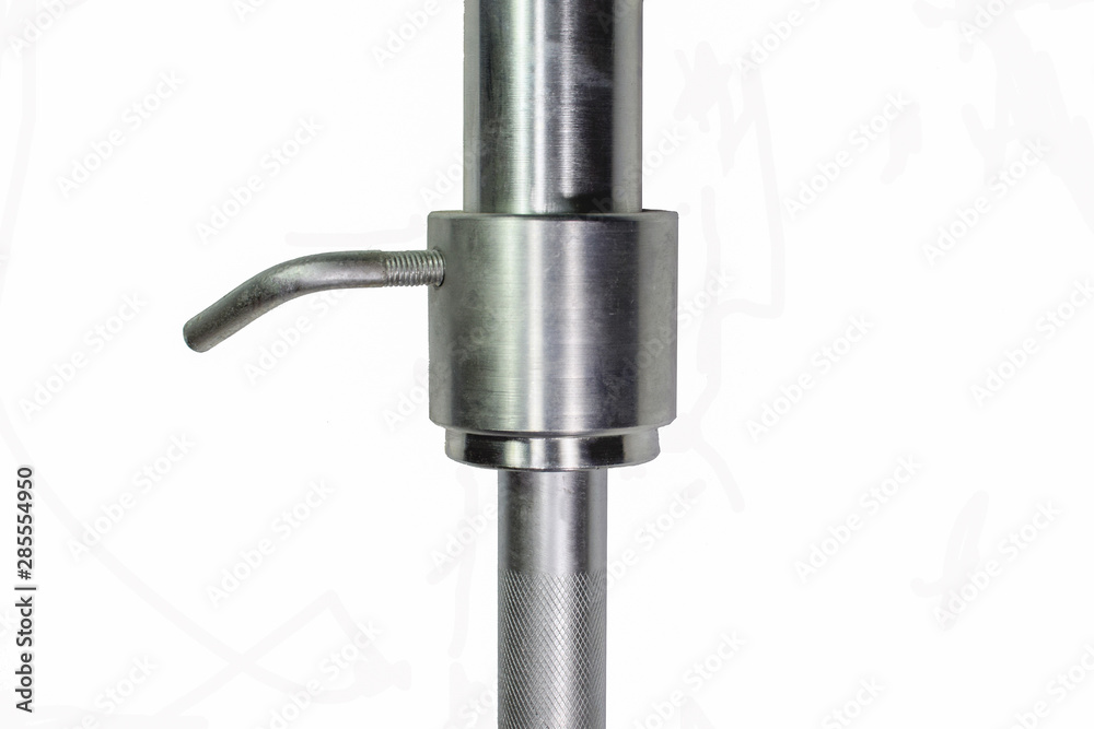 Grif rod with a lock on white background