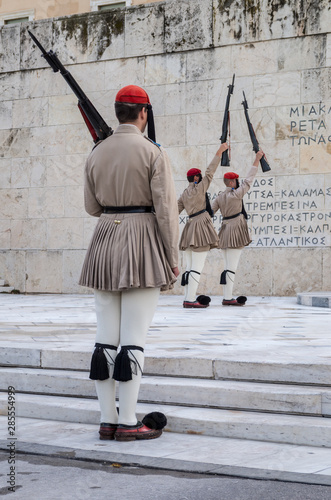 Changing the guards at the Greek Parliament Athens