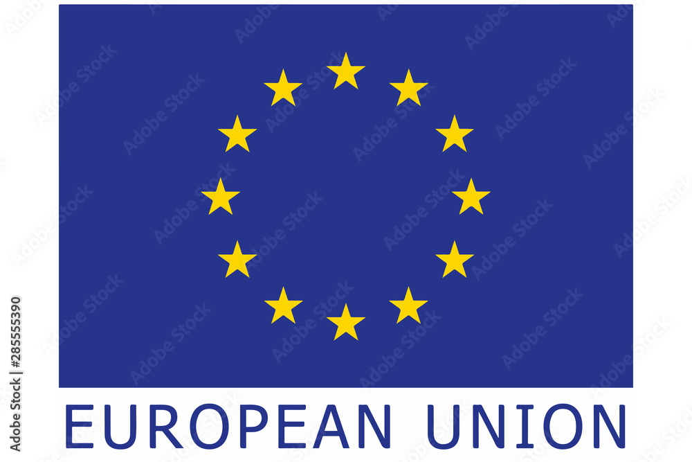 European union flag, official colors and proportion correctly. Vector illustration.